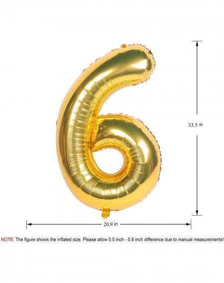 Balloons Gold Numbers 6 Balloons 40 Inch Giant Birthday Number Balloon Party Decorations Supplies Foil Helium Mylar Digital B...