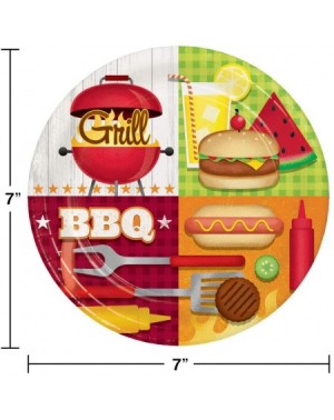 Party Packs BBQ Picnic Party Supplies for 16 Guests Summer Party Plates- Napkins and Silverware 112 pieces For Summer Gatheri...