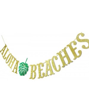 Banners Hawaiian Aloha Beaches Banner Decorations with Palm Leaves Garland for Hawaiian Tropical Luau Beach Summer Party Supp...