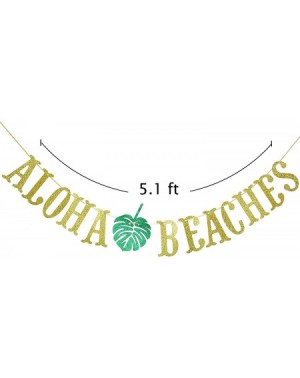 Banners Hawaiian Aloha Beaches Banner Decorations with Palm Leaves Garland for Hawaiian Tropical Luau Beach Summer Party Supp...