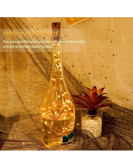 Indoor String Lights Wine Bottle Lights LED Cork Shape Copper Wire Lights Battery Operated Colourful Fairy String Lights for ...