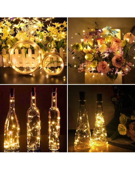 Indoor String Lights Wine Bottle Lights LED Cork Shape Copper Wire Lights Battery Operated Colourful Fairy String Lights for ...