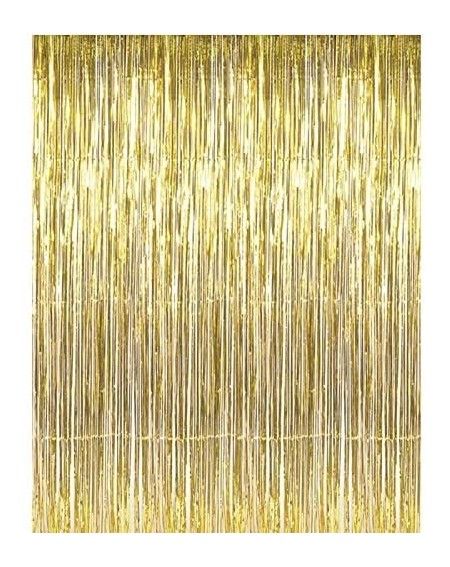 Photobooth Props (2 pc Metallic Gold) Metallic Silver Gold Rainbow Photo Backdrop Foil Fringe Curtains Party Wedding Event De...