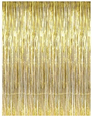 Photobooth Props (2 pc Metallic Gold) Metallic Silver Gold Rainbow Photo Backdrop Foil Fringe Curtains Party Wedding Event De...