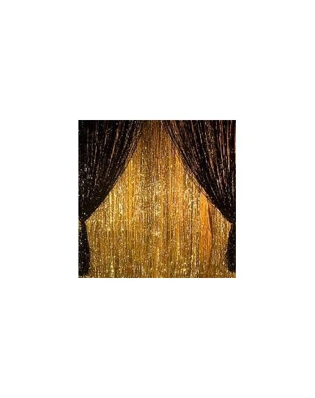 Photobooth Props (2 pc Metallic Gold) Metallic Silver Gold Rainbow Photo Backdrop Foil Fringe Curtains Party Wedding Event De...