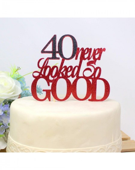 Cake & Cupcake Toppers 40 Never Looked So Good Cake Topper- 1PC- Year Anniversary- 40th Birthday- Party Decoration- Photo Pro...