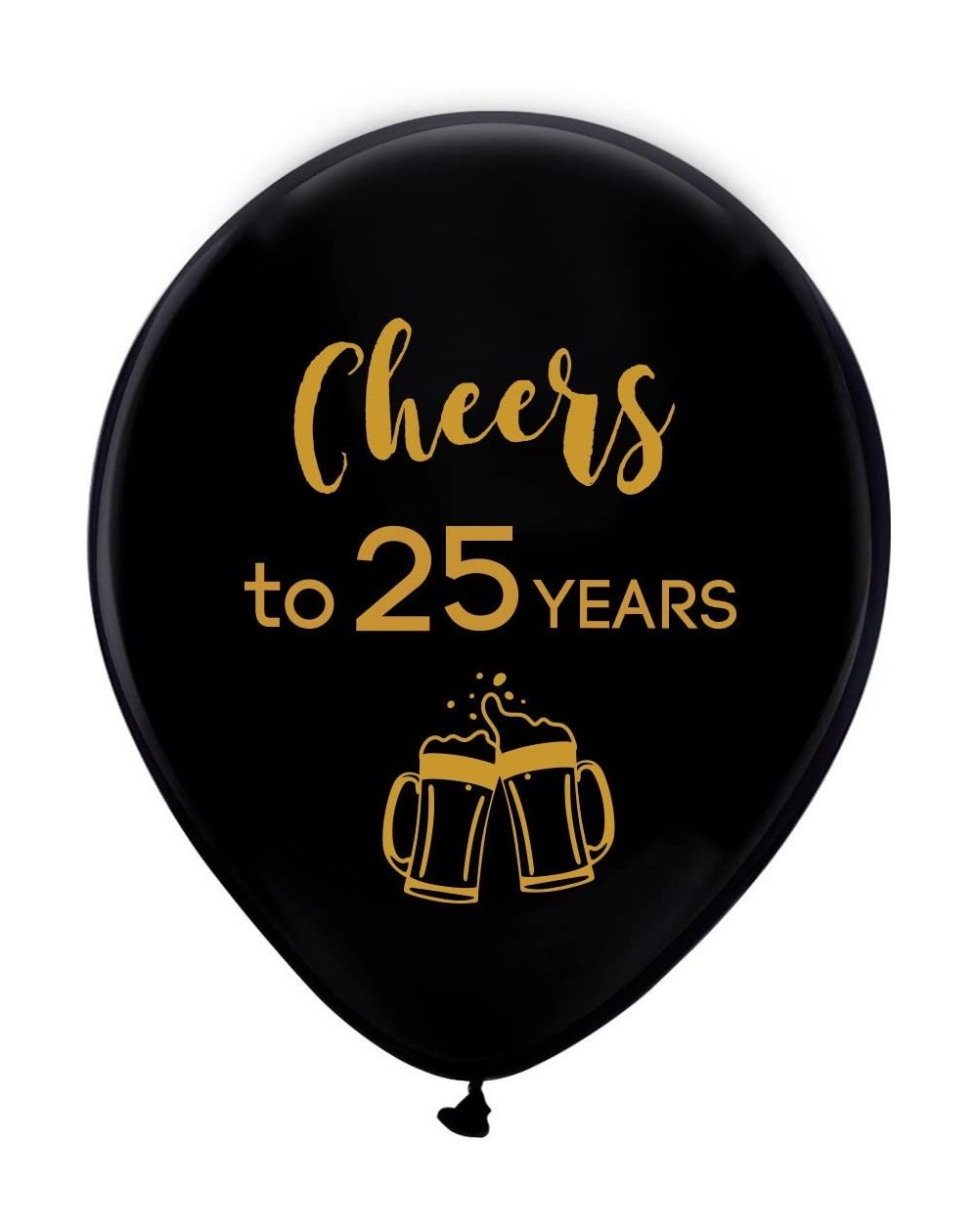 Balloons Black cheers to 25 years latex balloons- 12inch (16pcs) 25th birthday decorations party supplies for man and woman -...