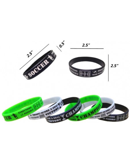 Party Favors 24 PCS Soccer Motivational Silicone Wristband for Kids - Personalized Silicone Rubber Bracelets - Sports Prizes ...