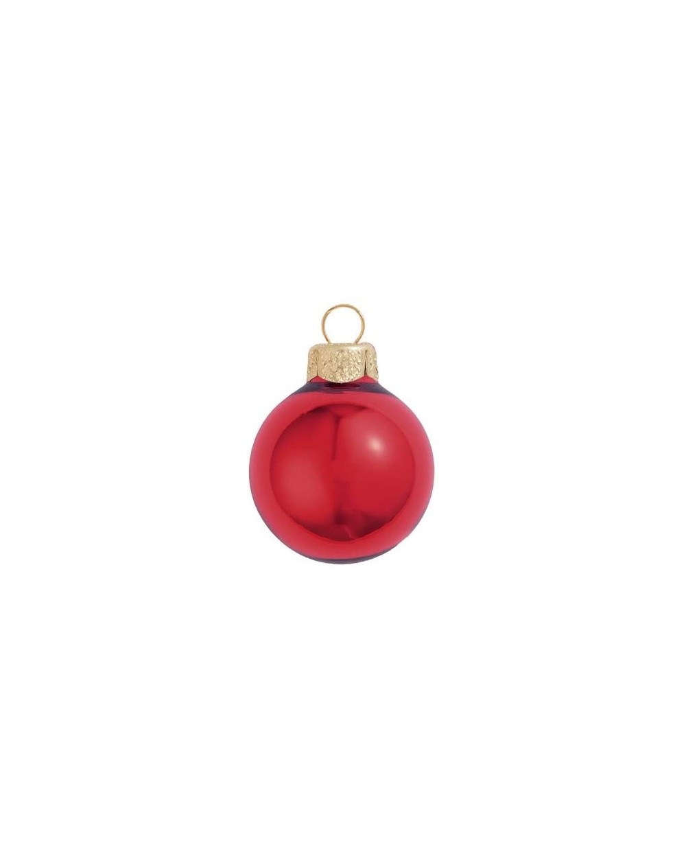 Ornaments 28ct Shiny Red Xmas Glass Ball Christmas Ornaments 2" (50mm) - CT11D3CABZR $35.17