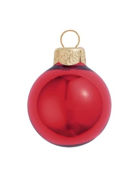 Ornaments 28ct Shiny Red Xmas Glass Ball Christmas Ornaments 2" (50mm) - CT11D3CABZR $35.17