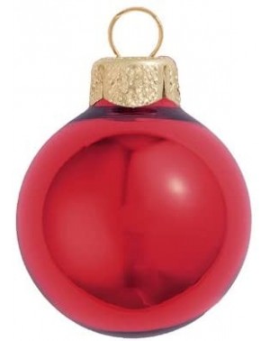 Ornaments 28ct Shiny Red Xmas Glass Ball Christmas Ornaments 2" (50mm) - CT11D3CABZR $35.17