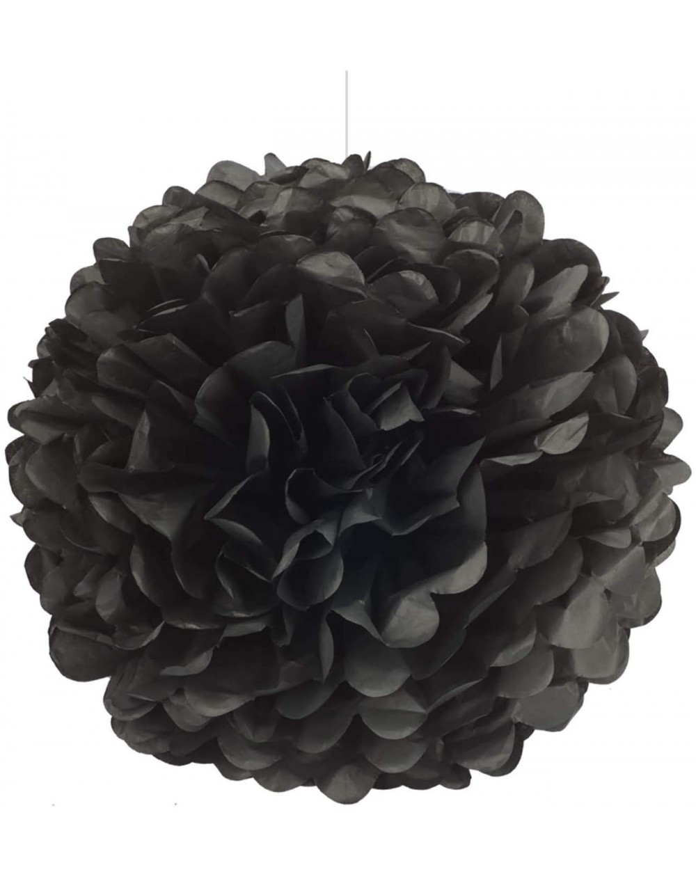 Tissue Pom Poms 16" Black Tissue Hanging Paper Pom Poms-Flower Ball Wedding Birthday Party Decoration Large Tissue Paper Pom ...