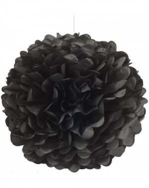 Tissue Pom Poms 16" Black Tissue Hanging Paper Pom Poms-Flower Ball Wedding Birthday Party Decoration Large Tissue Paper Pom ...