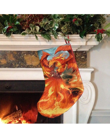 Stockings & Holders Fire Phoenix Christmas Stockings Sock Naughty Xmas Tree Hanging Stocking Decorations Gift for Family Holi...