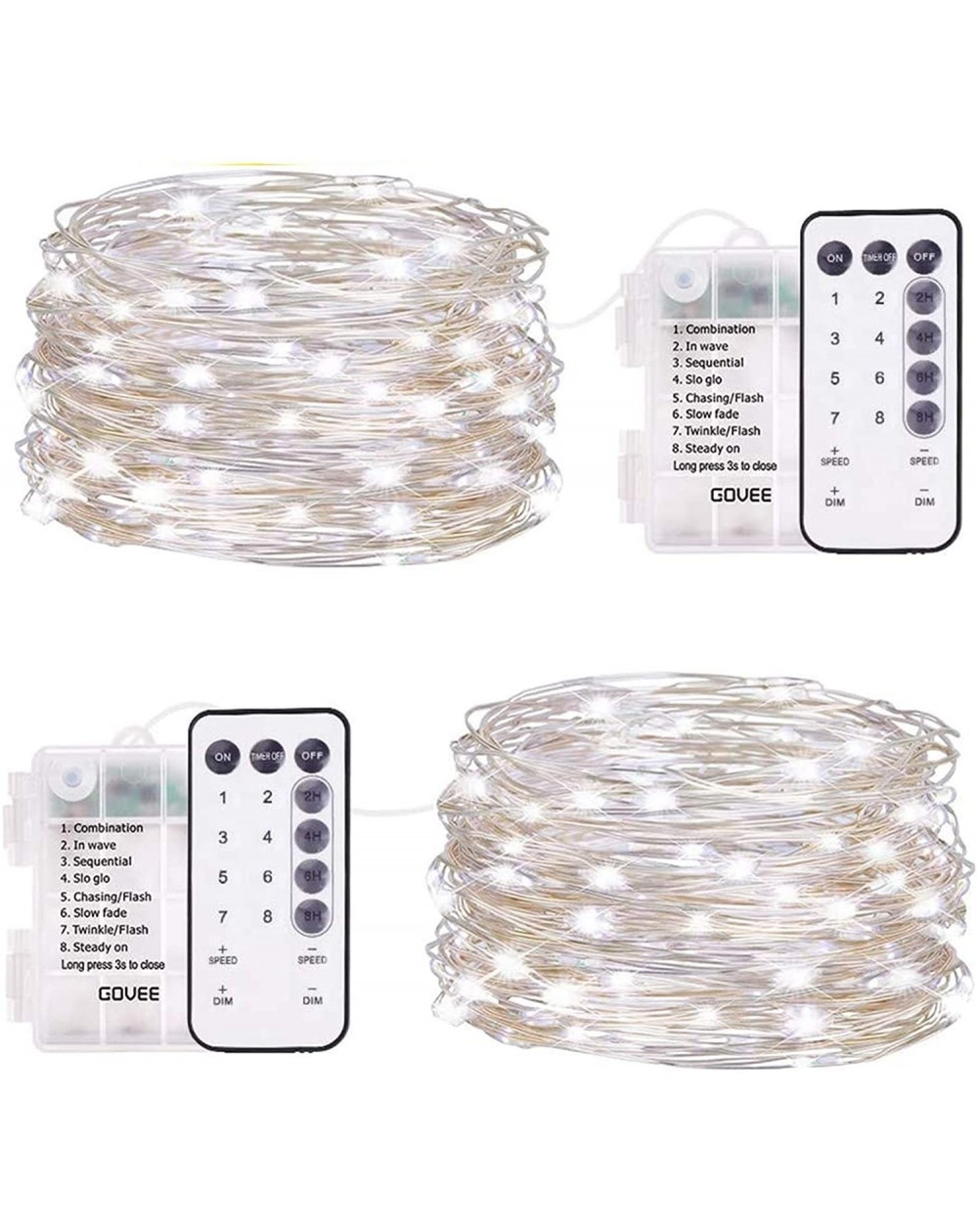 Outdoor String Lights Remote Control String Lights- 16.4 Feet Led Fairy Lights 2 Pack- 50 LEDs Waterproof Flexible String Lig...