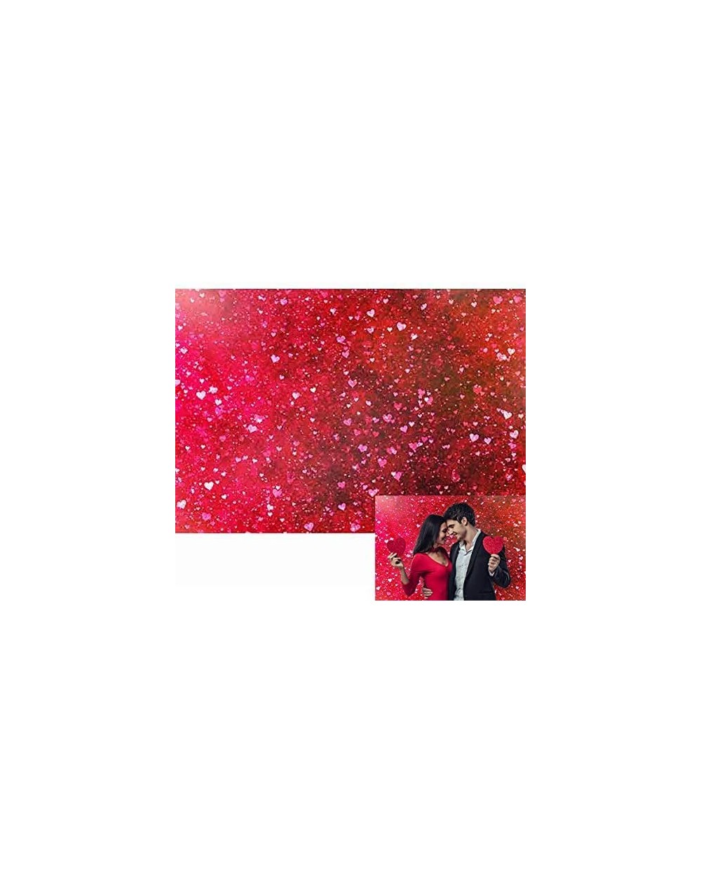 Photobooth Props 7x5ft Valentine's Day Backdrop Red Pink Glitter Hearts Love Photography Background Couples Romantic Birthday...