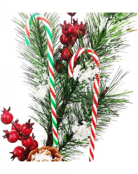 Ornaments 28 Pieces Christmas Candy Cane Ornaments Plastic Red White Green Christmas Ornament Embellishment with A roll of Go...