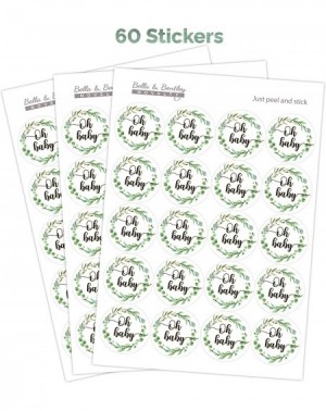 Favors 2 Inch Greenery Oh Baby Shower Favors - Labels Decorations - 60 Stickers - CB196DOALOU $9.50