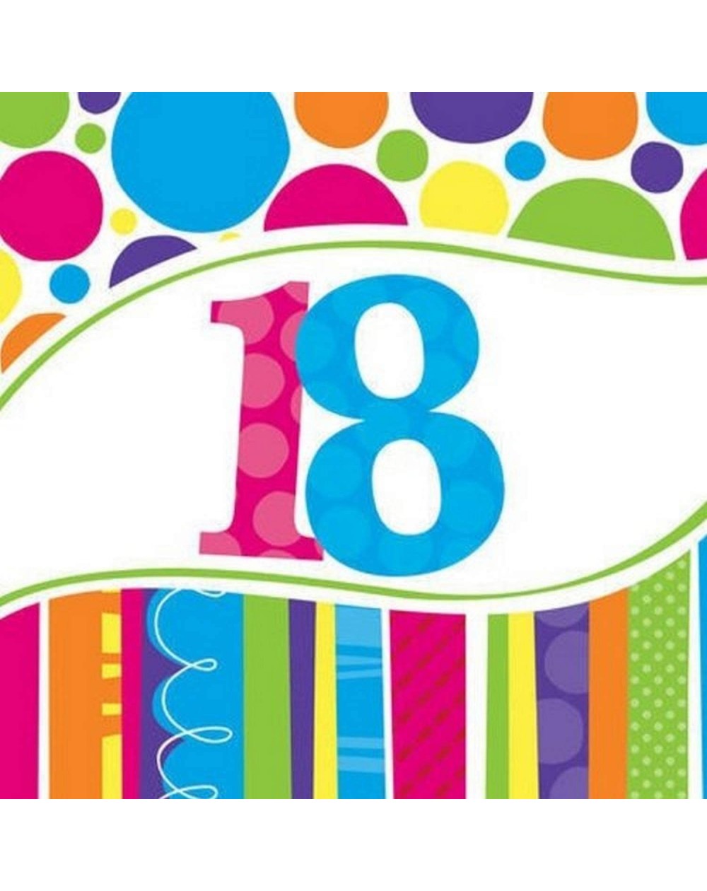 Tableware 18 Count Bright and Bold 18th Birthday Lunch Napkins - 661812 - HBD - CF11DB91ZIF $9.33