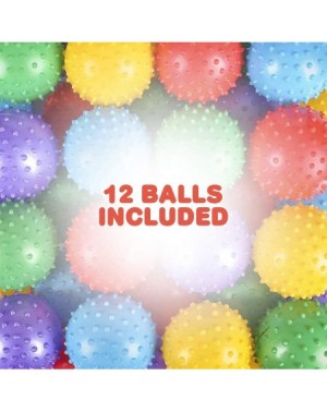Party Favors Inflated Knobby Balls- Pack of 12- Spiky Sensory Bouncing Balls for Autism- ADHD- ADD- Anxiety Relief- Birthday ...