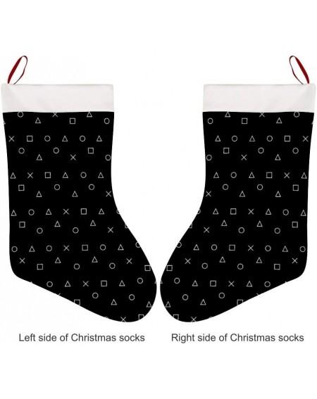 Stockings & Holders Black Gaming Pattern Gamer Design Christmas Stockings Personalized Xmas Stockings Hanging Ornaments Candy...