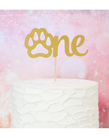 Cake & Cupcake Toppers Gold Paw One Cake Topper - Golden Glitter Cardstock 1st Birthday Cake Smash Party Decoration Supplies ...