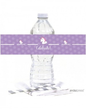 Favors Birthday Water Bottle Labels Stickers- Unicorn- 20-Pack- for Decor Decorations Dessert Table Wraps - Unicorn - C312NG0...