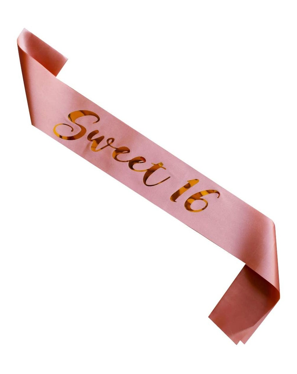 Favors Sweet 16 sash- Rose Gold Girl 16th Birthday Gifts Party Supplies- Pink Party Decorations - CJ18I36R79O $11.53