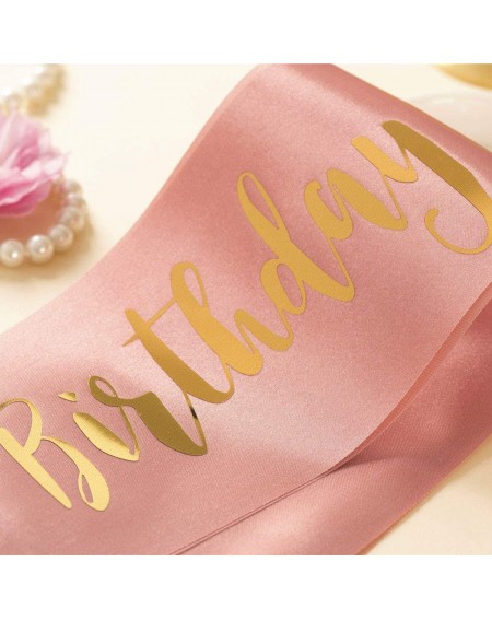 Favors Sweet 16 sash- Rose Gold Girl 16th Birthday Gifts Party Supplies- Pink Party Decorations - CJ18I36R79O $11.53