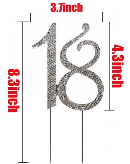 Cake & Cupcake Toppers 18 Rhinestone Birthday Cake Topper- 18th Birthday Party or Wedding Anniversary Decoration Perfect Keep...