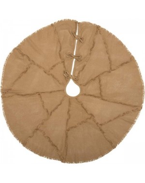 Tree Skirts Holiday Burlap Reverse Seam Tree Skirt- 48" Diameter- Natural Tan - C011LBKYMOZ $29.40