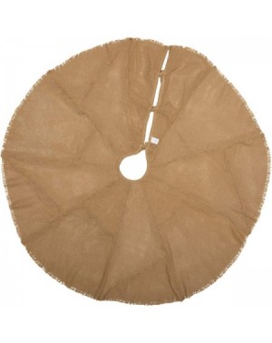 Tree Skirts Holiday Burlap Reverse Seam Tree Skirt- 48" Diameter- Natural Tan - C011LBKYMOZ $29.40