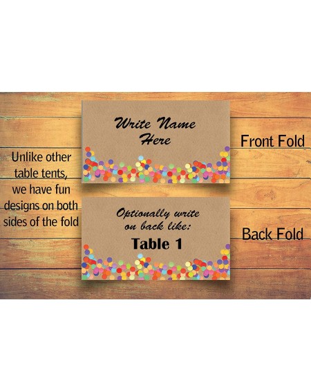 Place Cards & Place Card Holders Party Name Place Cards - 25 Guest Seating Name Cards - Wedding Table Tents - Tent Cards (Col...