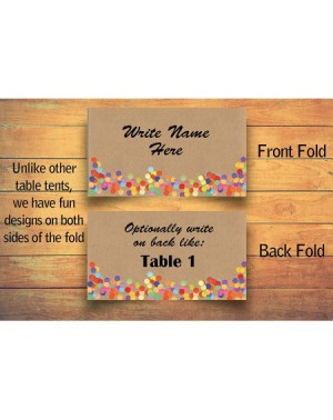 Place Cards & Place Card Holders Party Name Place Cards - 25 Guest Seating Name Cards - Wedding Table Tents - Tent Cards (Col...