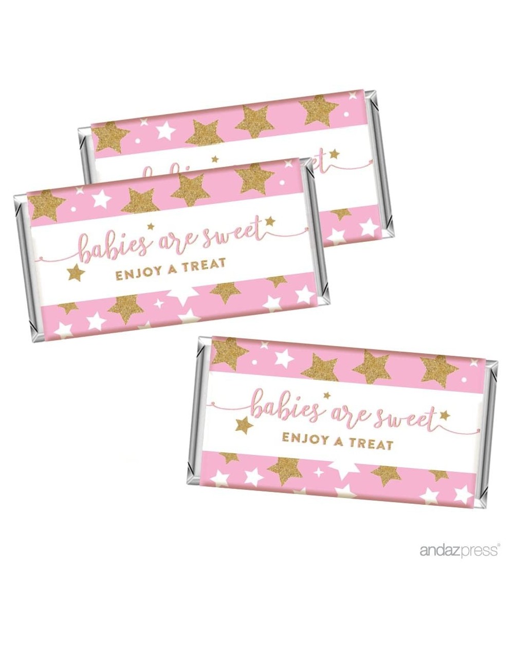 Invitations Twinkle Twinkle Little Star Pink Baby Shower Collection- Hershey Bar Labels- Babies are Sweet- Enjoy a Treat- 10-...