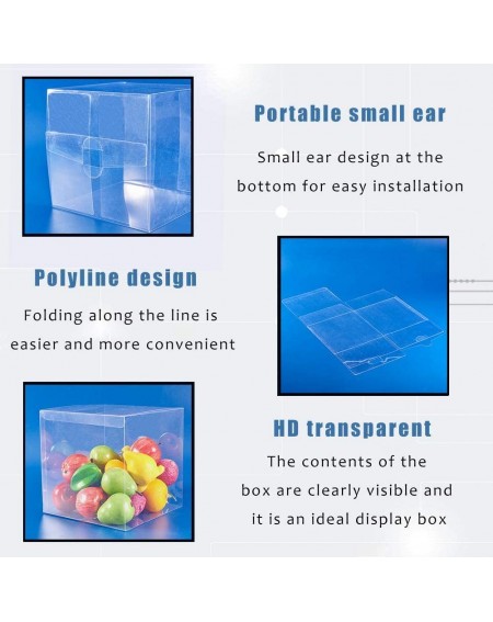 Favors 10PCS Clear Wedding Favour Boxes 6x6x6 Square PVC Transparent Gift Boxes for Candy Chocolate Valentine - 6x6x6" - C919...