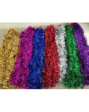 Garlands Elegant Hanging Sparkly Tinsel Garland- 5 Pcs- Each 3 Inch W x 6 Feet L- Holiday Decoration (Gold) - Gold - CA12O2QM...