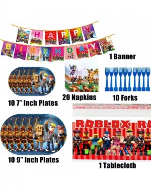 Party Packs Ro-Blox Party Supplies Party Favors Robot Blocks Birthday Party Decorations for 10 Guests- Including Disposable P...