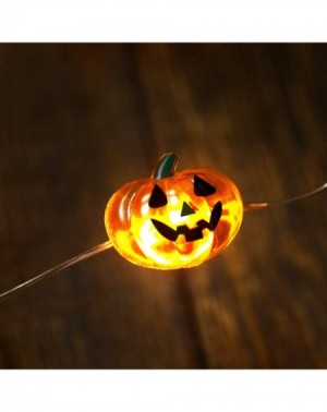 Indoor String Lights Halloween Pumpkin String Lights- 40 LED 10 ft 8 Modes Battery Powered Fairy Lights with Remote Timer- Fl...