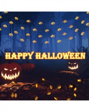 Indoor String Lights Halloween Pumpkin String Lights- 40 LED 10 ft 8 Modes Battery Powered Fairy Lights with Remote Timer- Fl...