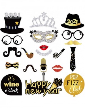 Photobooth Props 2021 New Years Eve Photo Booth Props Kit(50Pcs)- Funny Happy New Year Photo Booth with Stick for Adult Kids ...