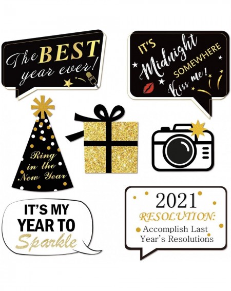 Photobooth Props 2021 New Years Eve Photo Booth Props Kit(50Pcs)- Funny Happy New Year Photo Booth with Stick for Adult Kids ...