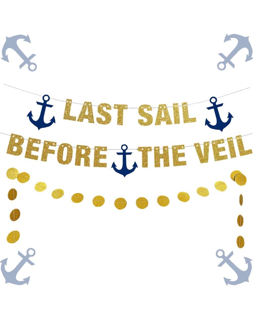 Banners Set of 2 Last Sail Before the Veil Banner Nautical Bachelorette Party Banner Sailor Theme Party Decor Anchor Cruise B...