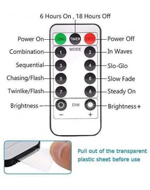 Outdoor String Lights Outdoor Christmas Lights Battery Operated with Timer- Remote Control- 8 Modes- Dimmable- Waterproof- 33...