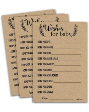 Favors 50 Kraft Rustic Wishes for Baby Cards - Baby Shower - Gender Neutral - Well Wishes for Boy or Girl - CM18A7E4AZ9 $9.50