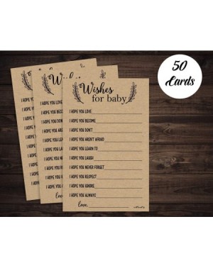 Favors 50 Kraft Rustic Wishes for Baby Cards - Baby Shower - Gender Neutral - Well Wishes for Boy or Girl - CM18A7E4AZ9 $9.50