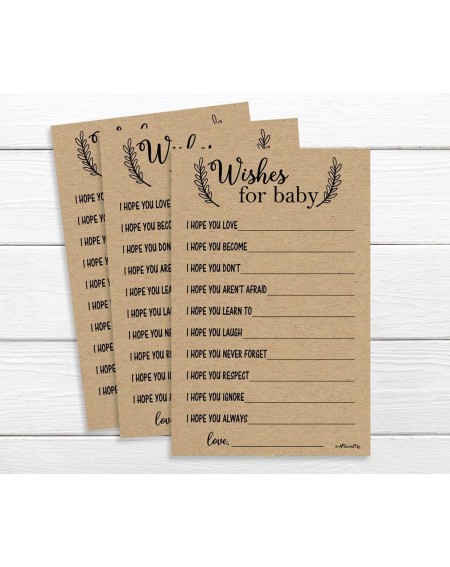 Favors 50 Kraft Rustic Wishes for Baby Cards - Baby Shower - Gender Neutral - Well Wishes for Boy or Girl - CM18A7E4AZ9 $9.50