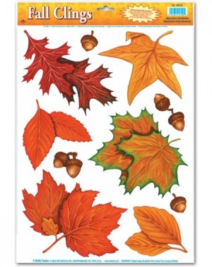 Favors Fall Leaf Clings Party Accessory (1 count) (10/Sh) - Orange/Red/Yellow - CD113WXYCE9 $11.68