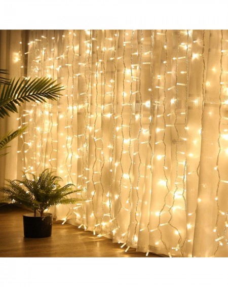 Indoor String Lights Curtain Lights- Upgrade LED Window Fairy Lights 8 Lighting Modes- Window Icicle Xmas String Lights for D...