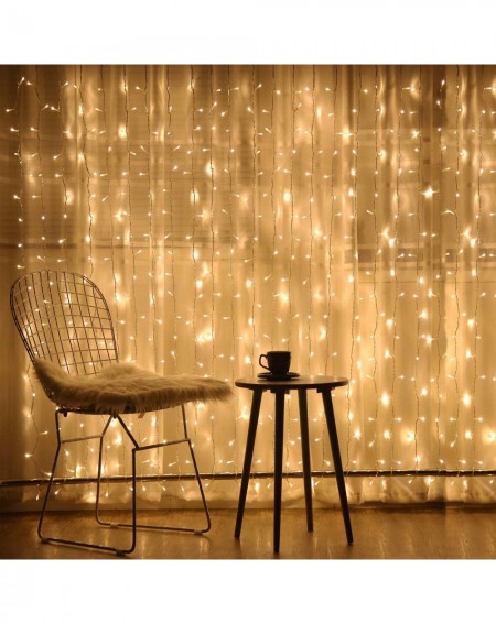 Indoor String Lights Curtain Lights- Upgrade LED Window Fairy Lights 8 Lighting Modes- Window Icicle Xmas String Lights for D...